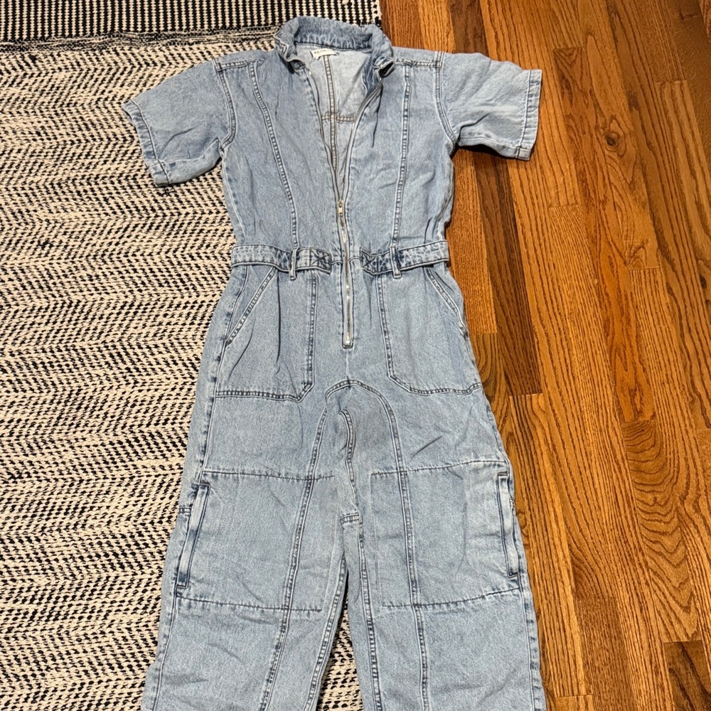We The Free Light Blue Denim Jumpsuit